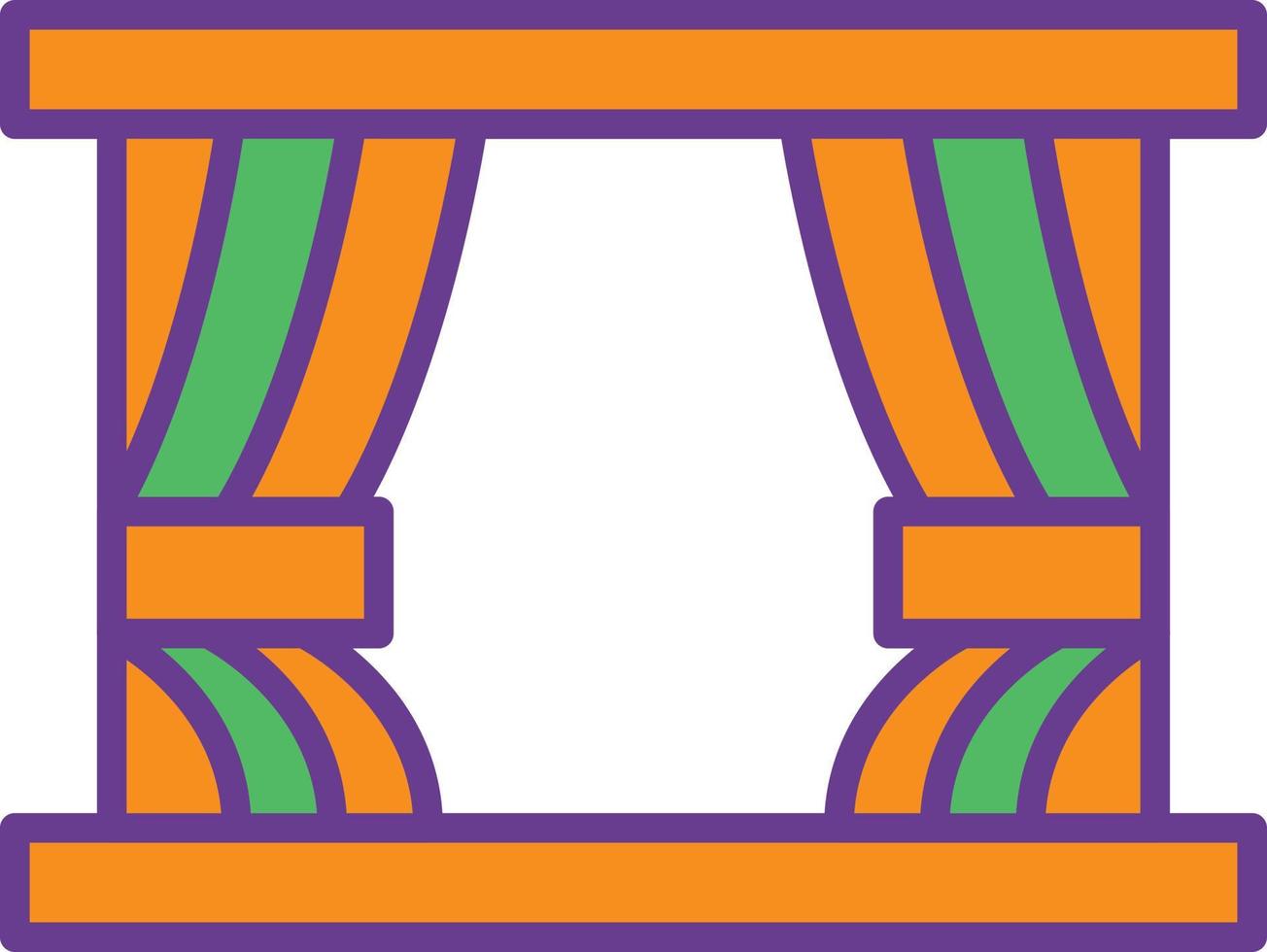 Curtains Line Filled Two Color vector