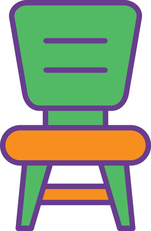 Chair Line Filled Two Color vector