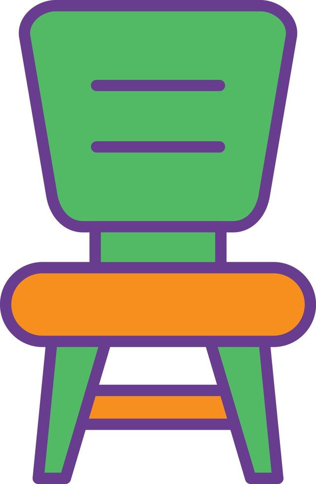 Chair Line Filled Two Color vector