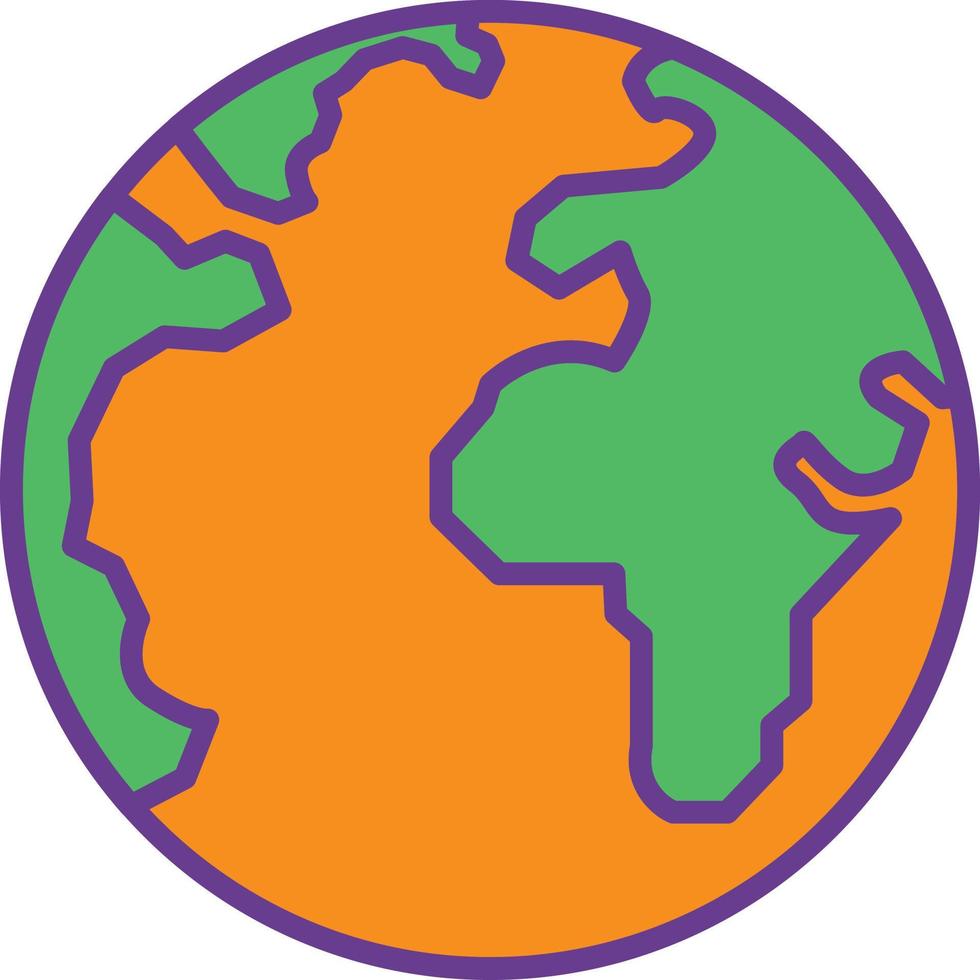 World Line Filled Two Color vector