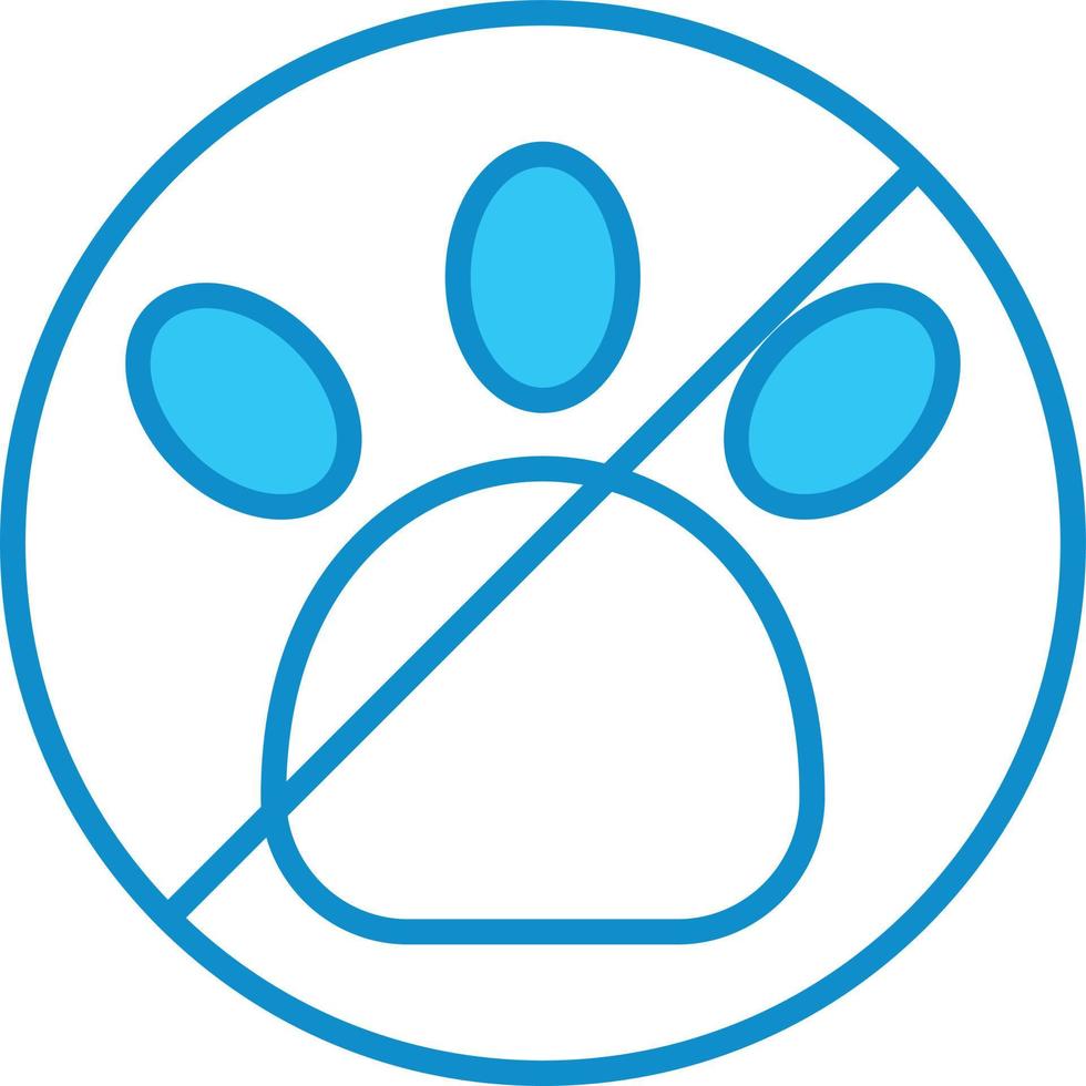 No Pets Allowed Line Filled Blue vector