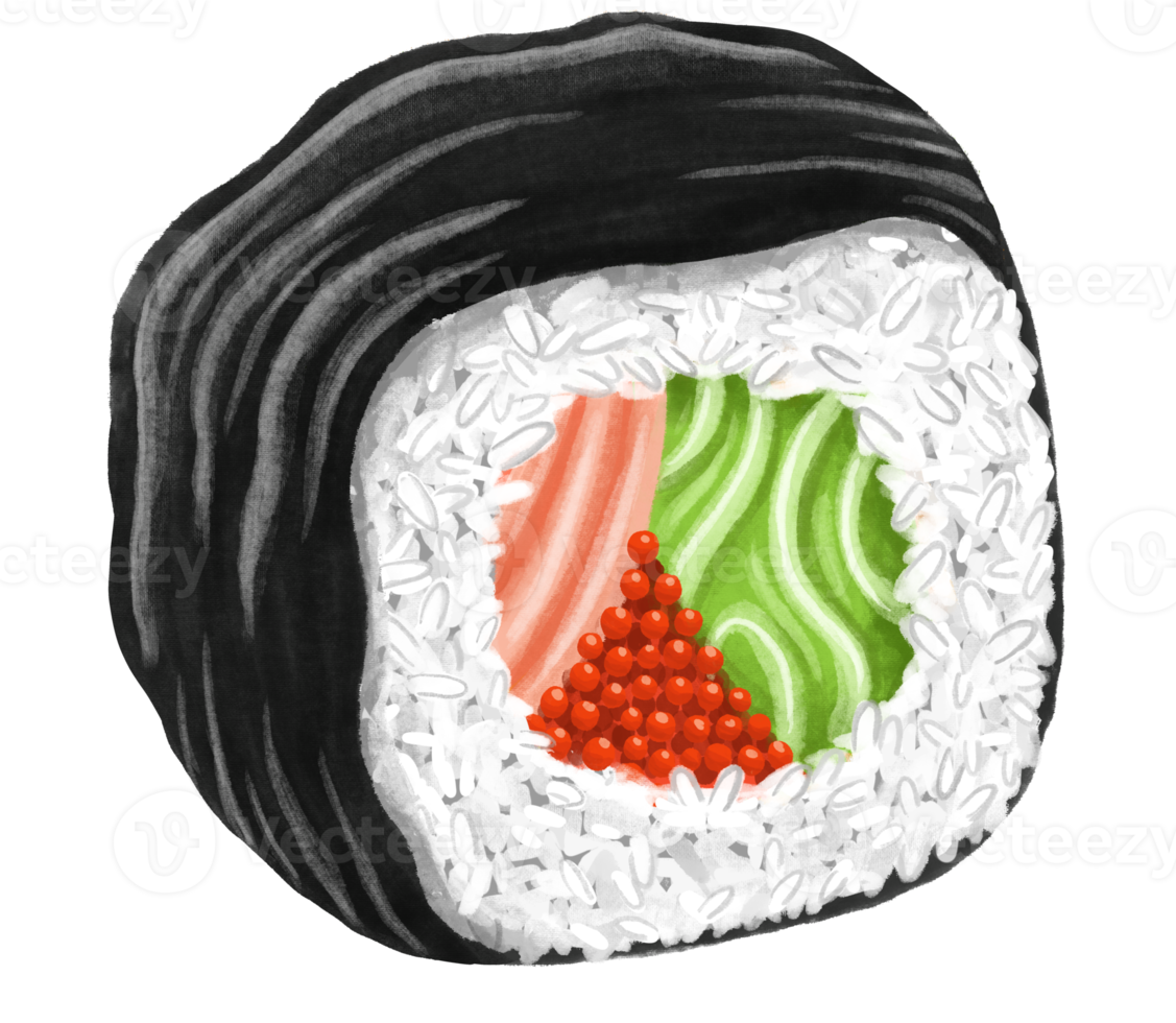 ilustración de comida de sushi japón png