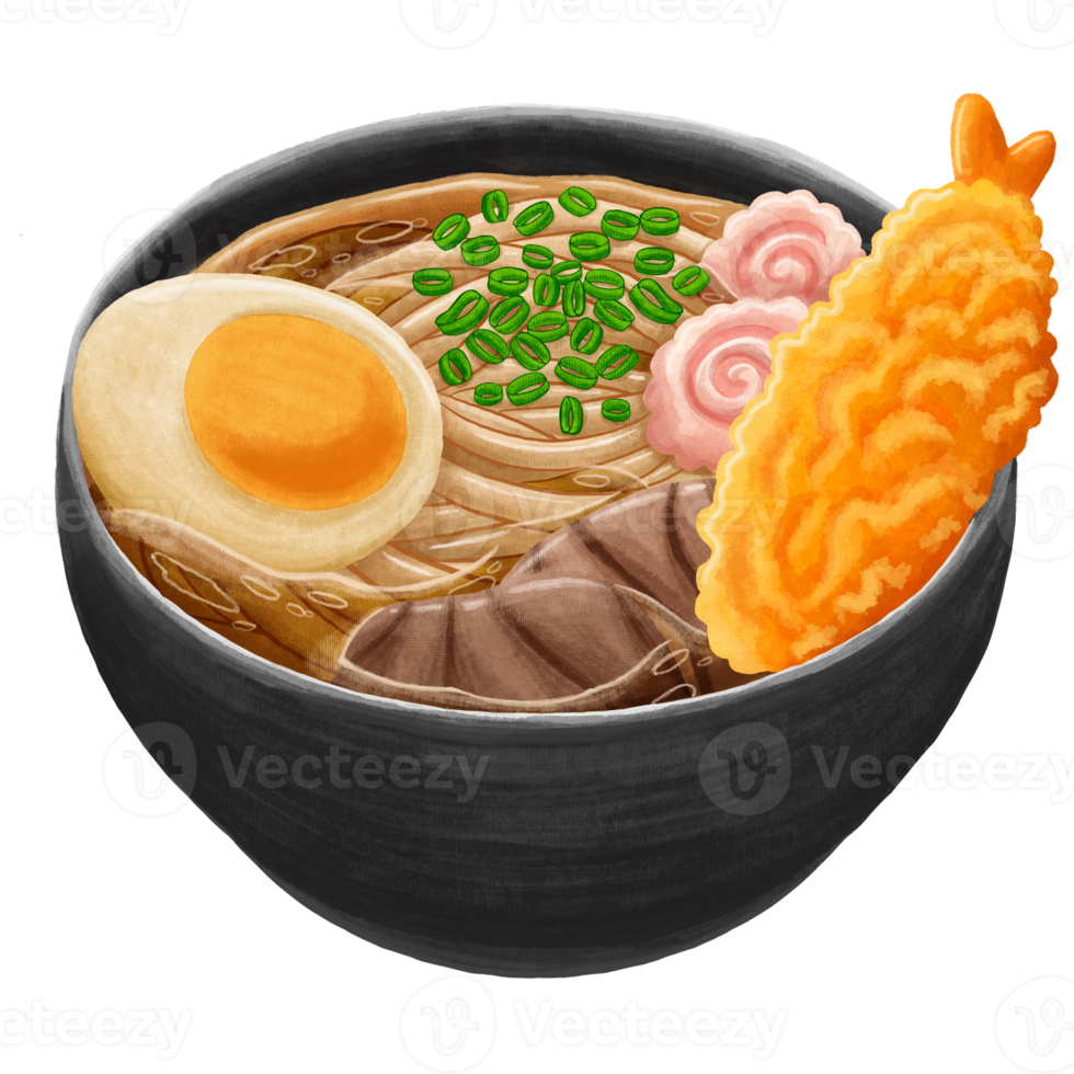 ilustração de comida japonesa udon png