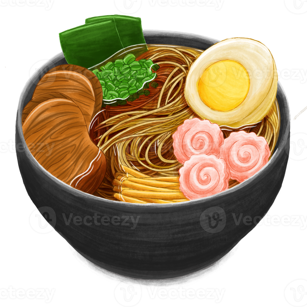 ilustração de comida japonesa de ramen png