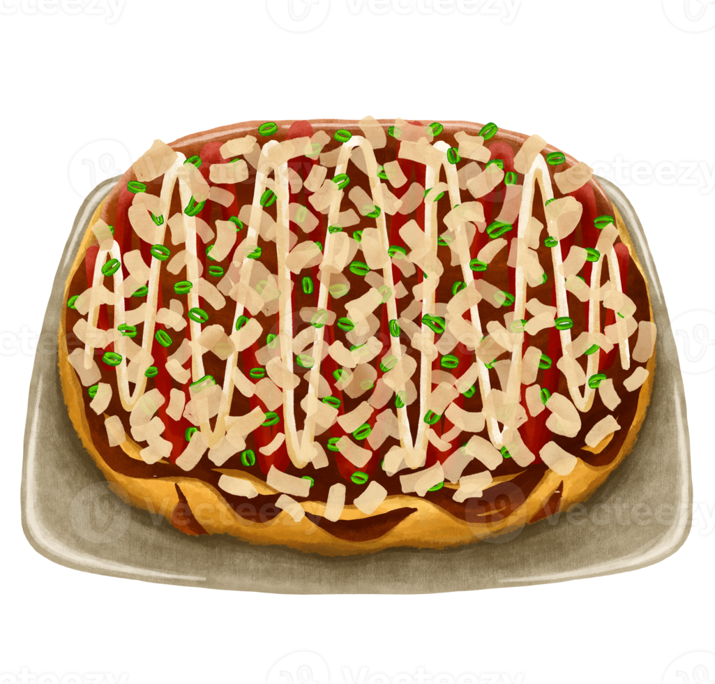 Okonomiyaki Japan Food Illustration png