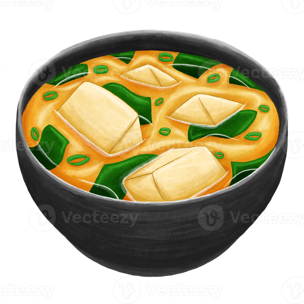 illustrazione di cibo giapponese zuppa di miso png