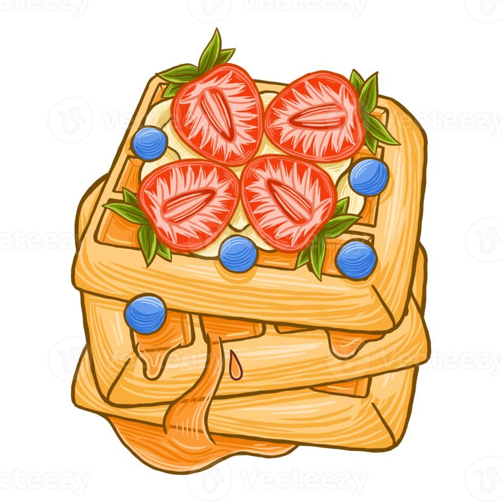 Waffellose Fast-Food-Illustration png