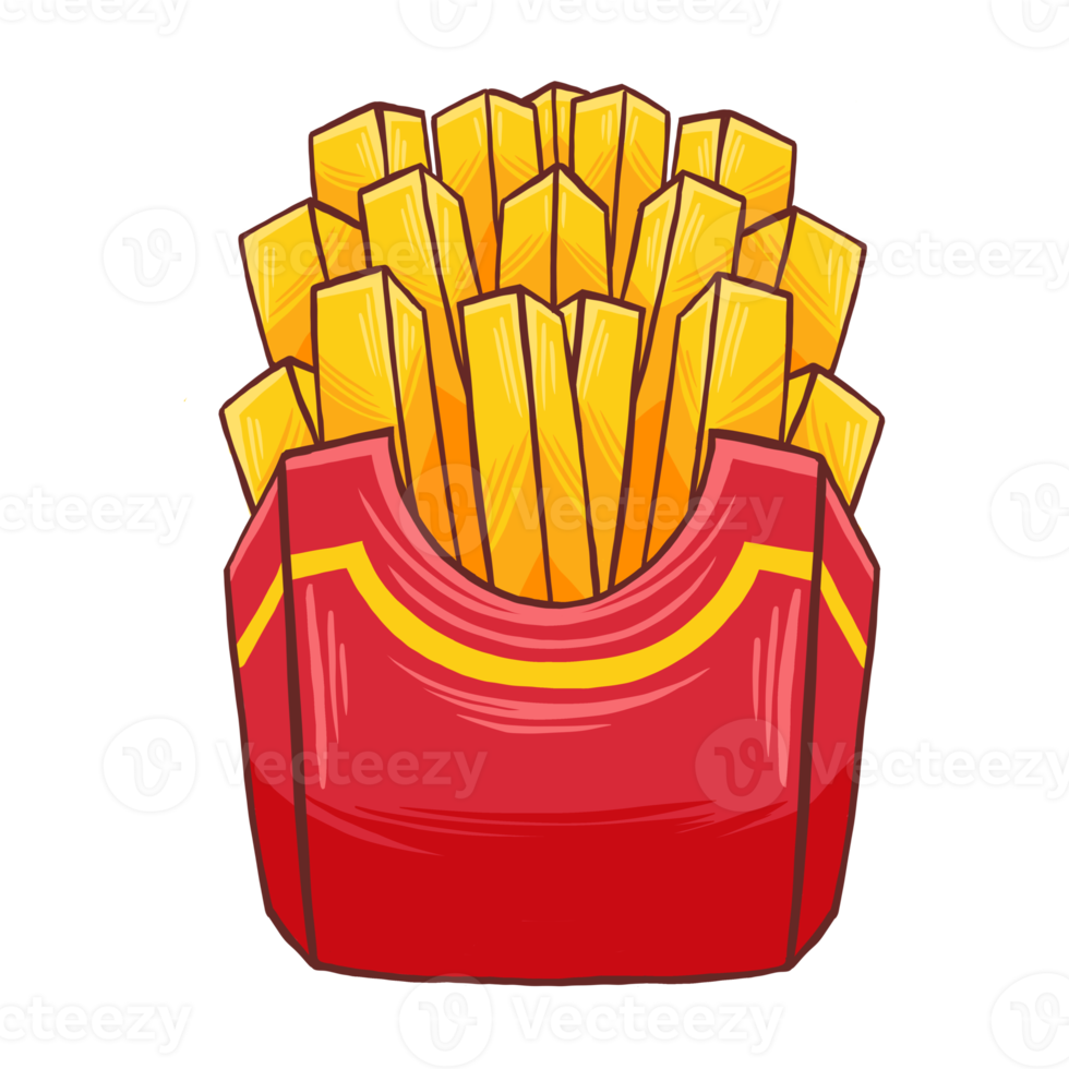 ilustración de comida rápida de papas fritas png