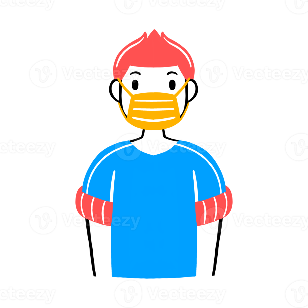 Man wearing a face mask png