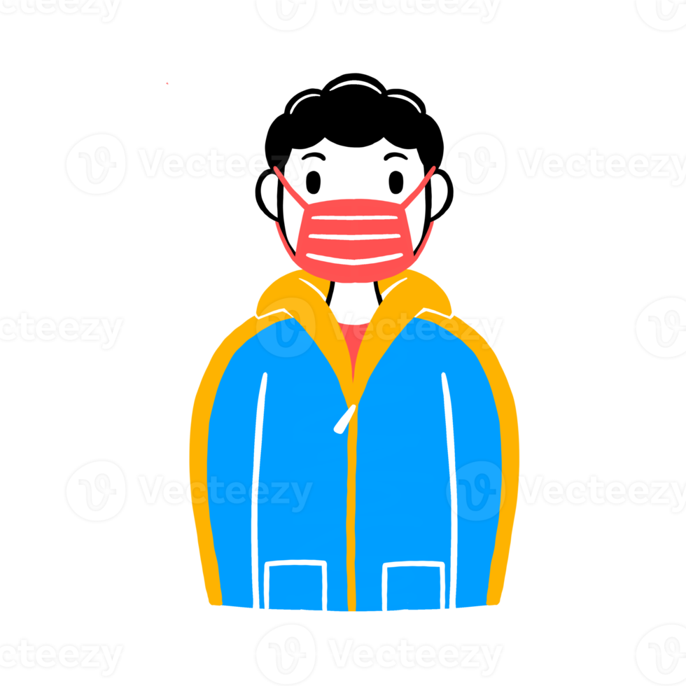 Man wearing a face mask png