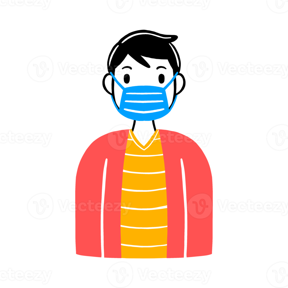 Man wearing a face mask png