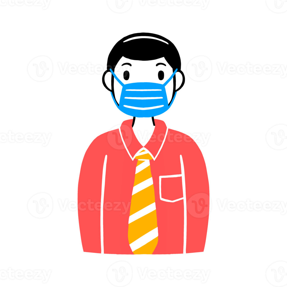 Man wearing a face mask png