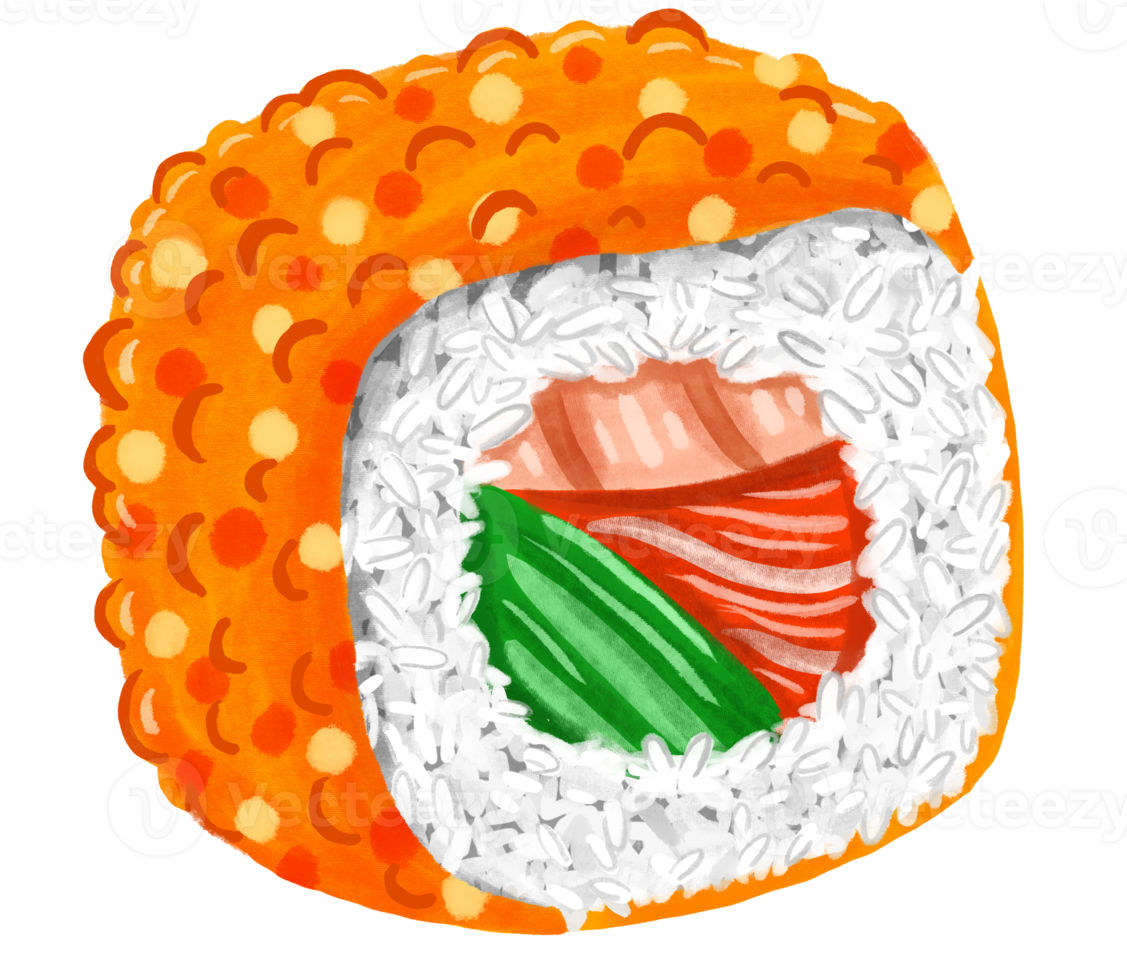 ilustración de comida de sushi japón png