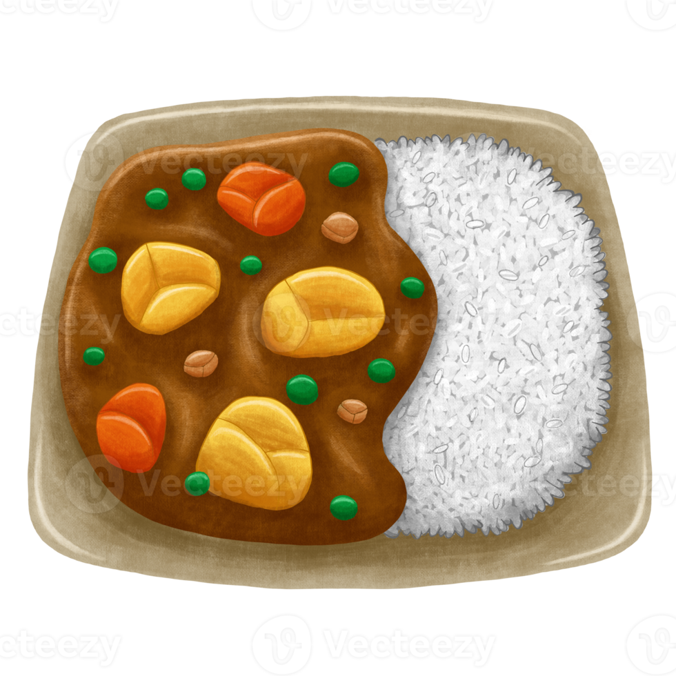 japansk curry mat illustration png