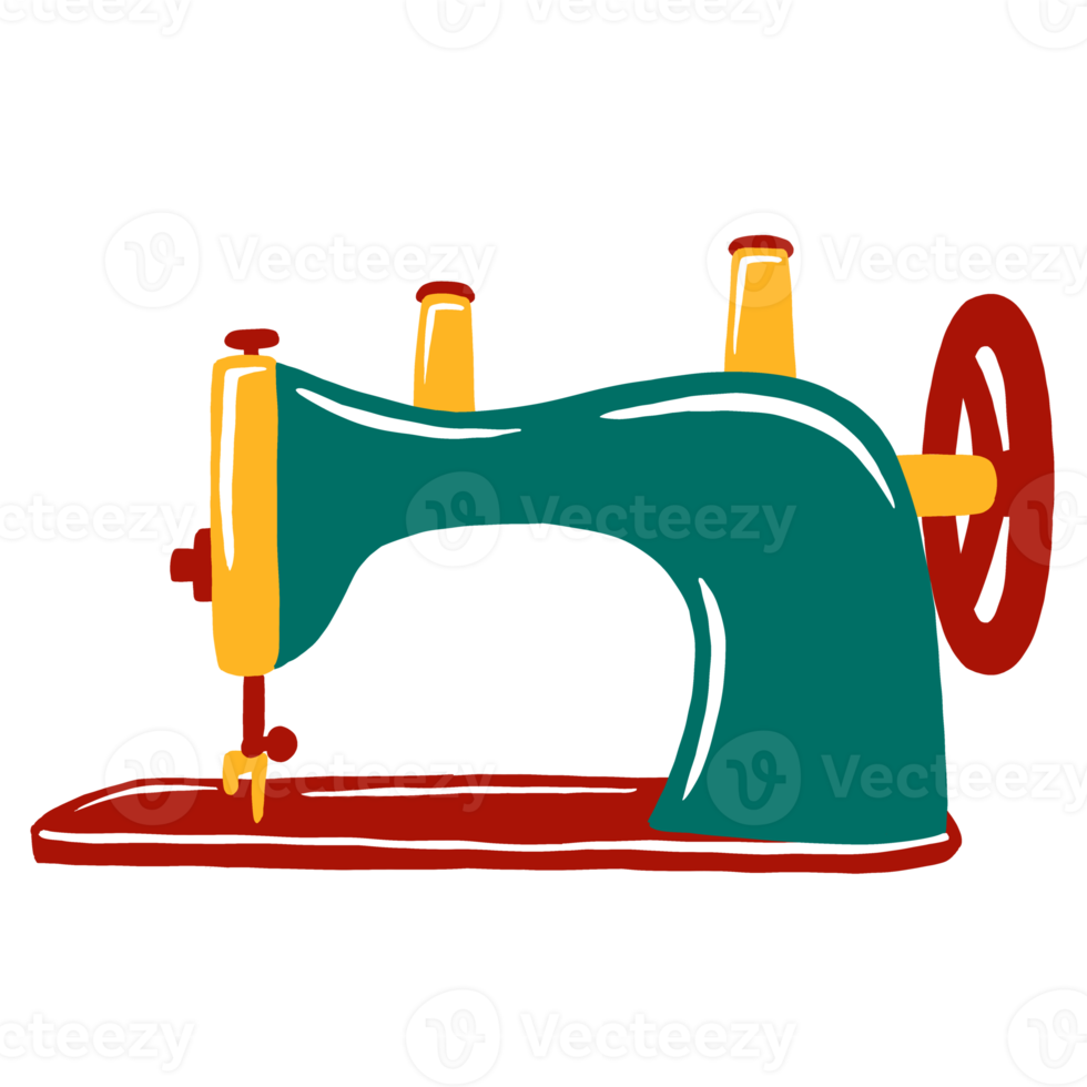 ilustração de máquina de costura antiga png