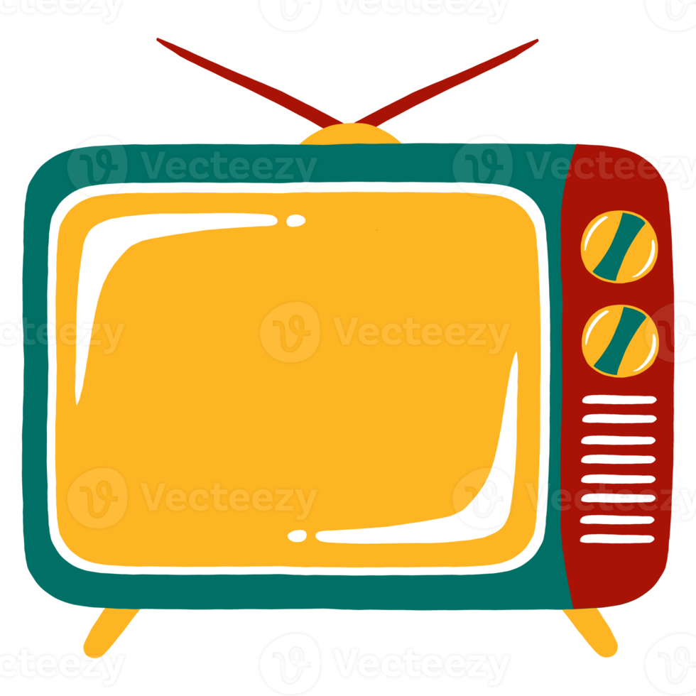 vintage televisie illustratie png