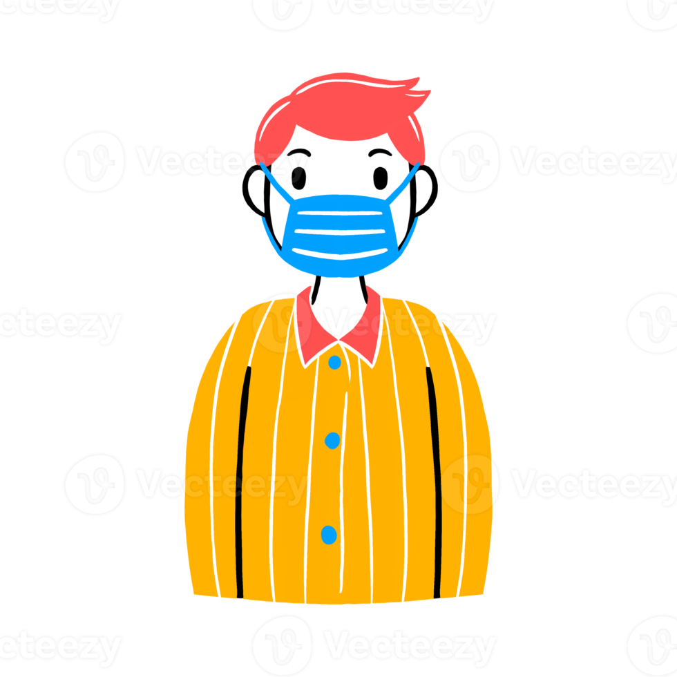 Man wearing a face mask png
