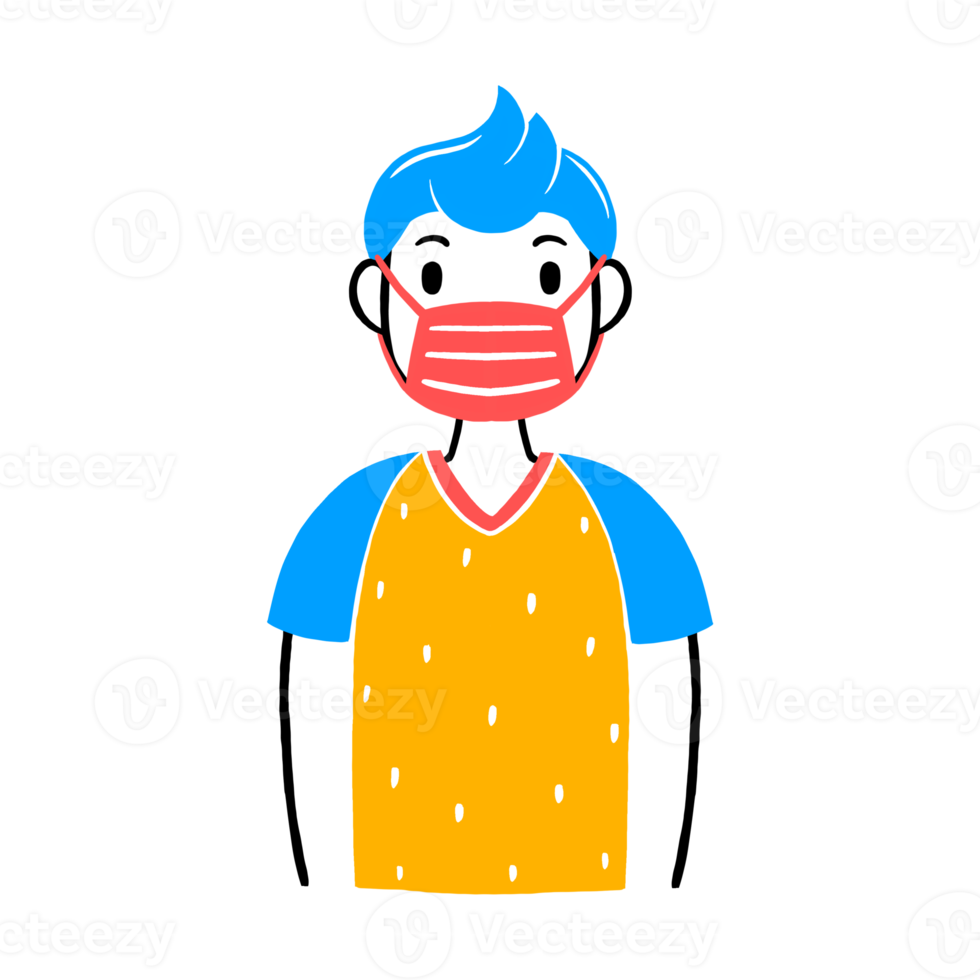 Man wearing a face mask png