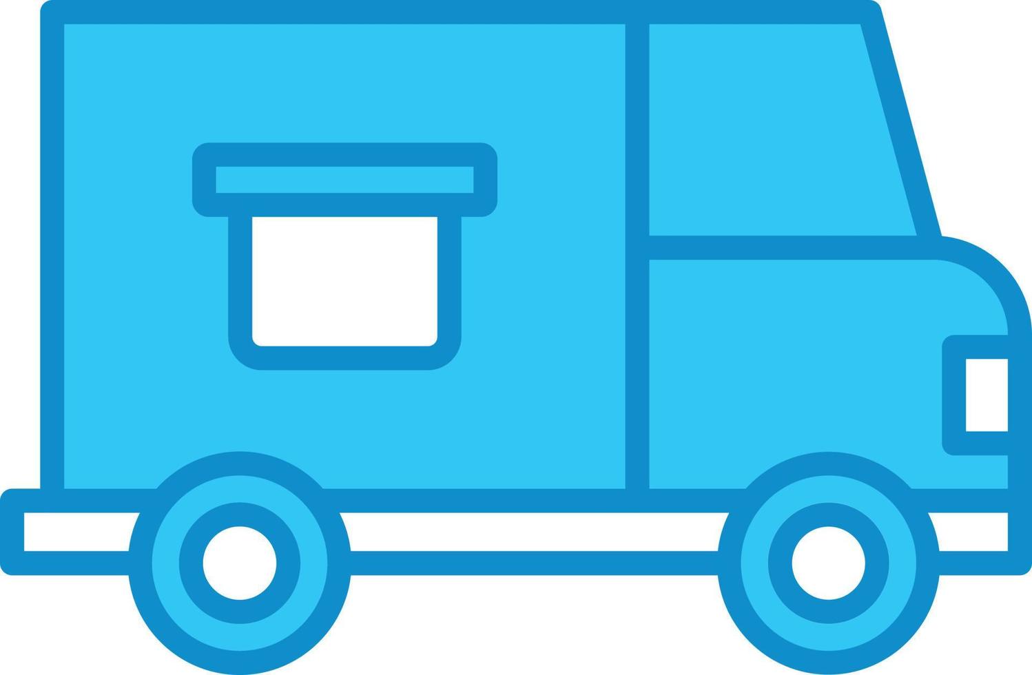 Delivery Truck Line Filled Blue vector