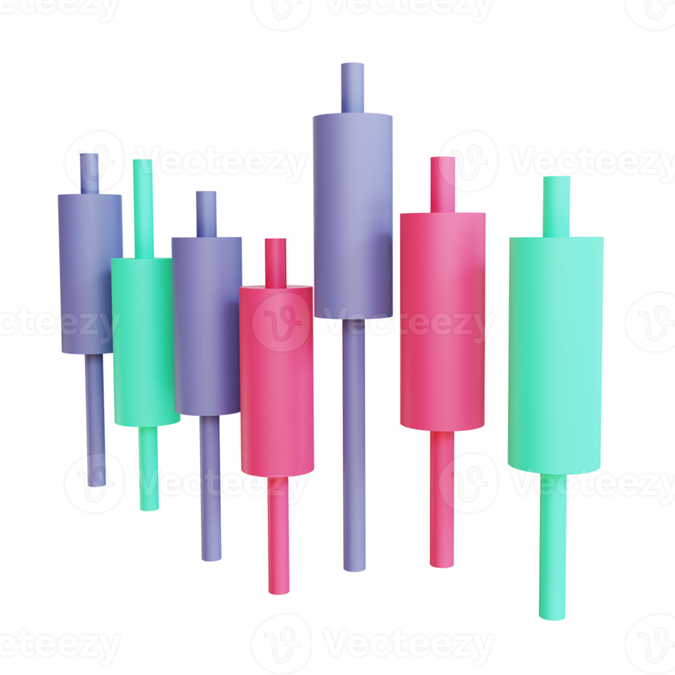 3D illustration Bitcoin Candle stick suitable for cryptocurrency png