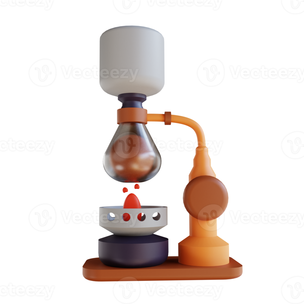 3D illustration siphon coffee png