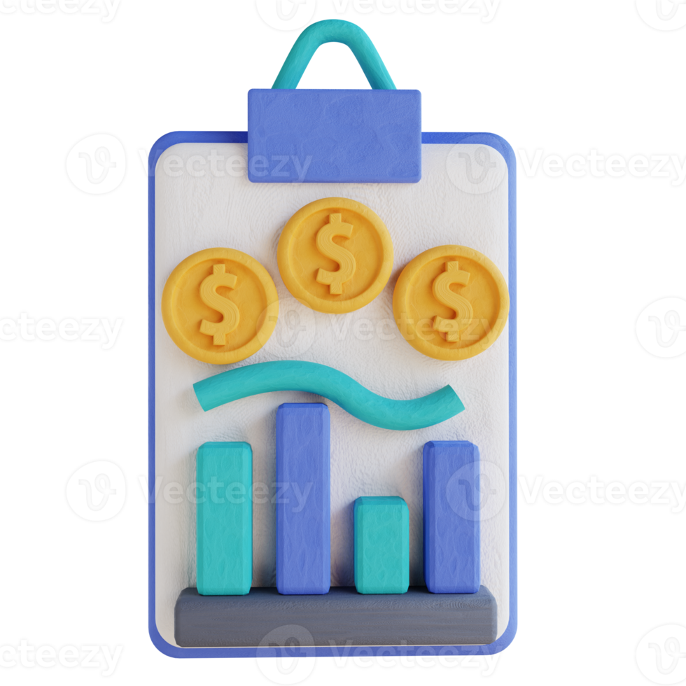 3D illustration money analysis png