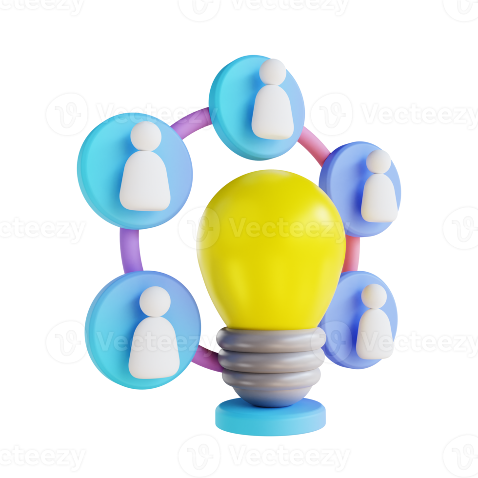 3D illustration share ideas png
