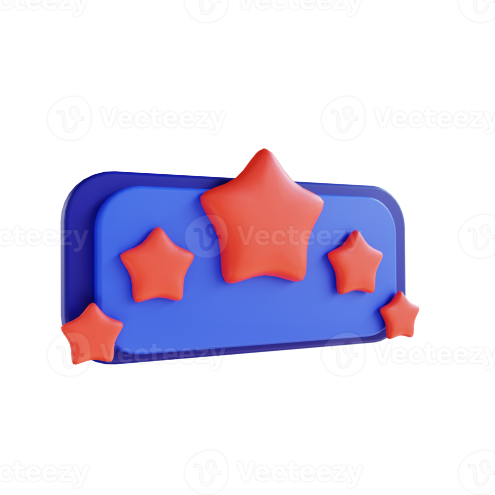 3D illustration star and favorite for digital marketing png