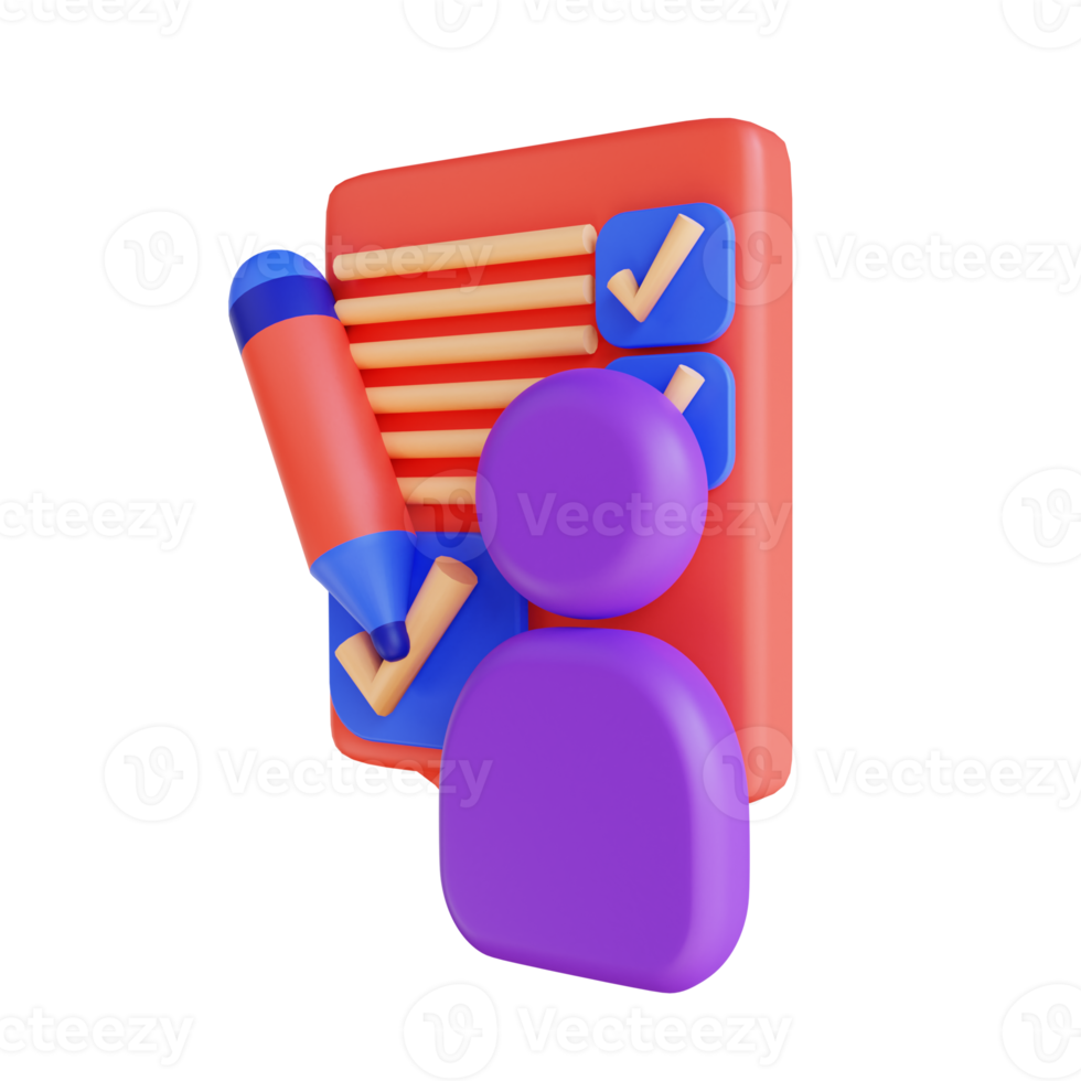 3D illustration customer survey for digital marketing png