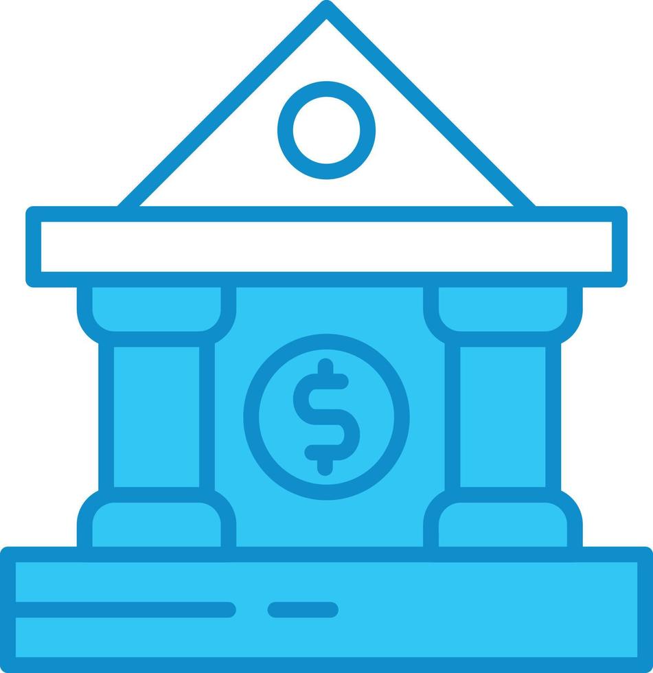 Bank Line Filled Blue vector