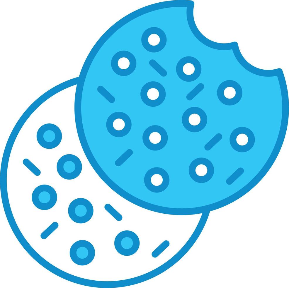 Cookie Line Filled Blue vector