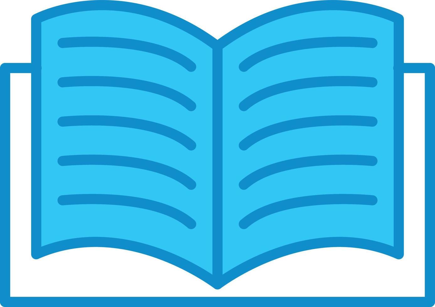 Open Book Line Filled Blue vector