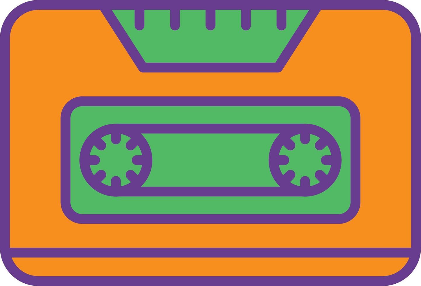 Cassette Line Filled Two Color vector