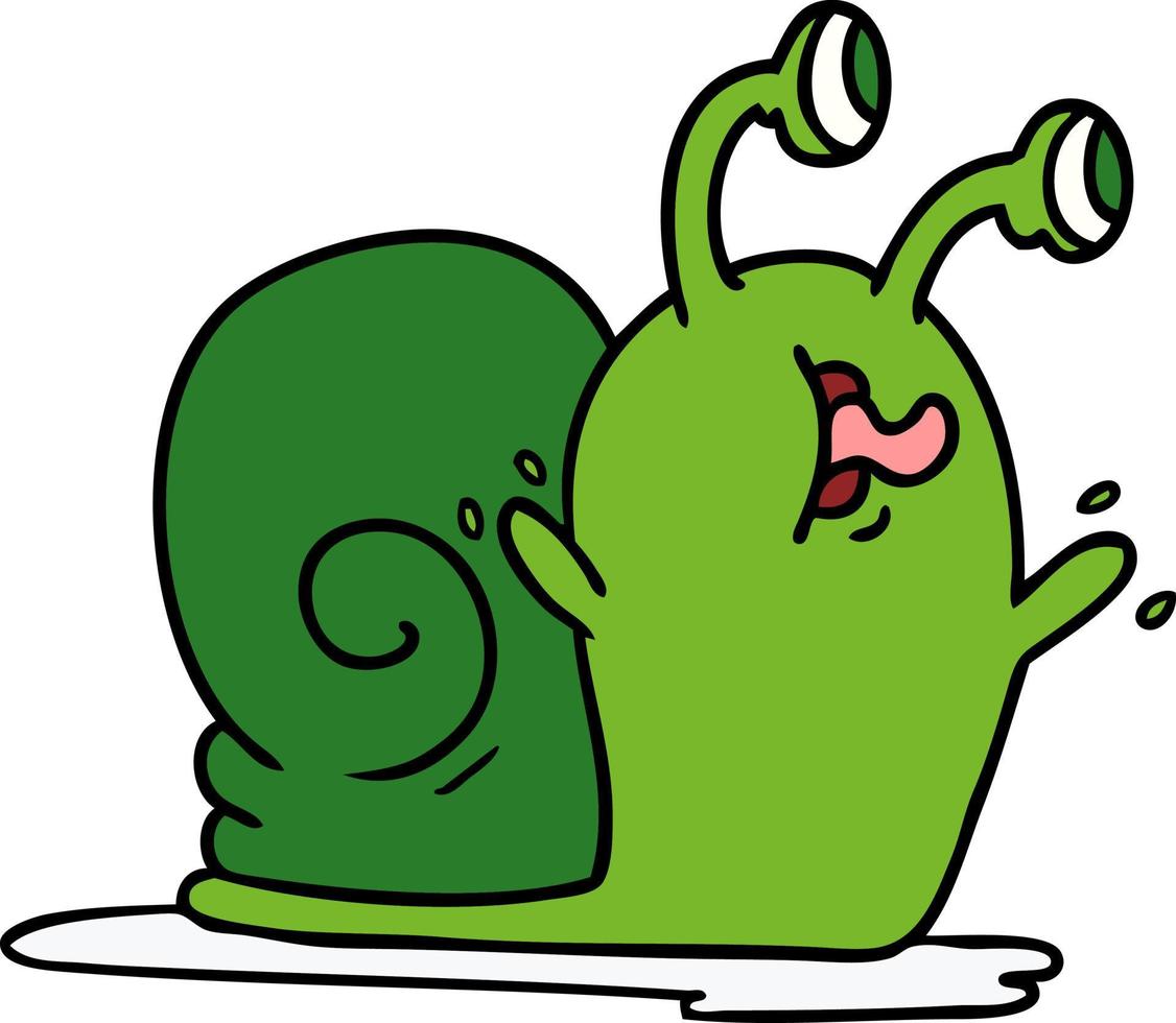 cartoon of a slimy snail vector