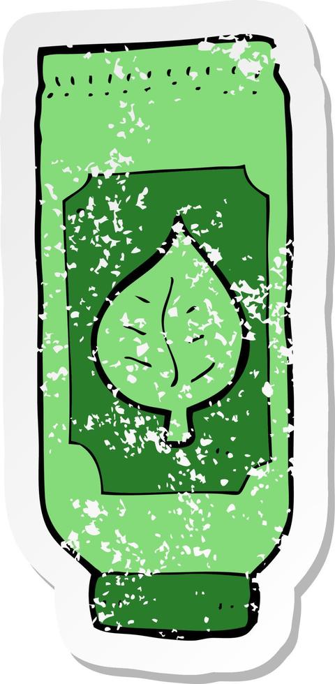 retro distressed sticker of a cartoon herbal remedy vector