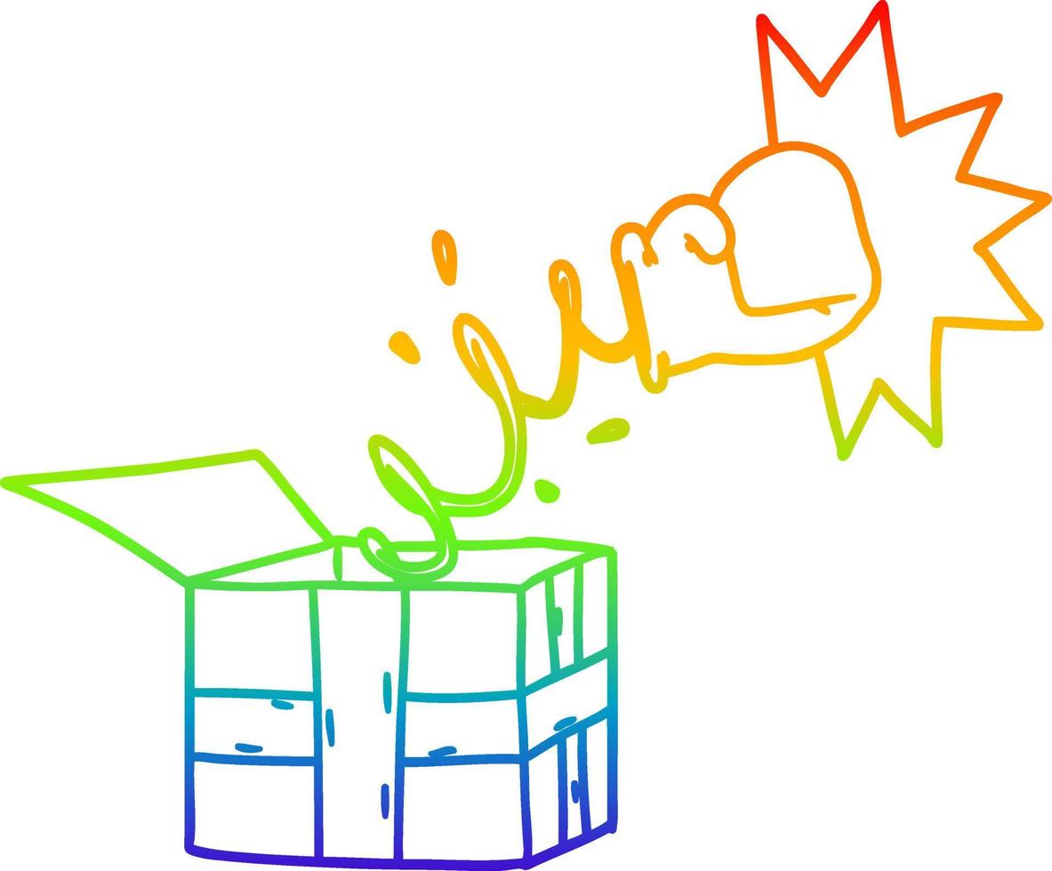 rainbow gradient line drawing trick present with boxing glove vector