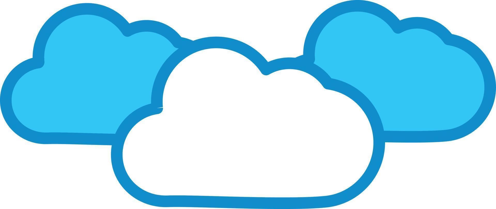 Cloudy Line Filled Blue vector