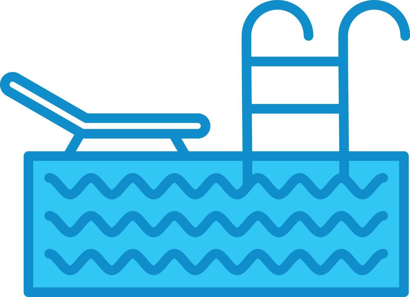 Swimming Pool Line Filled Blue vector