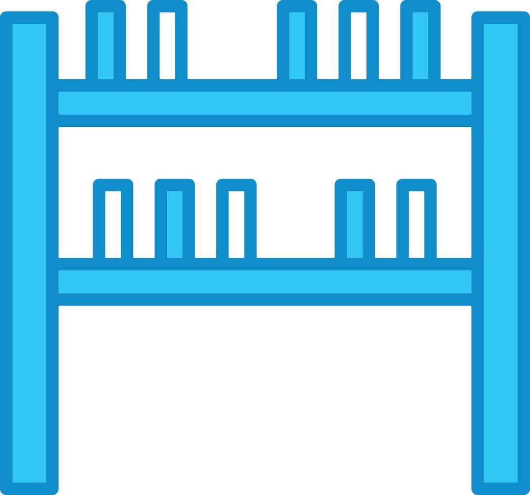 Books Shelf Line Filled Blue vector