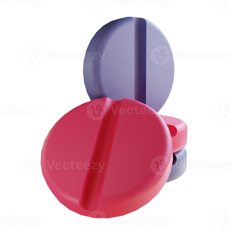 3D illustration pills suitable for medical png