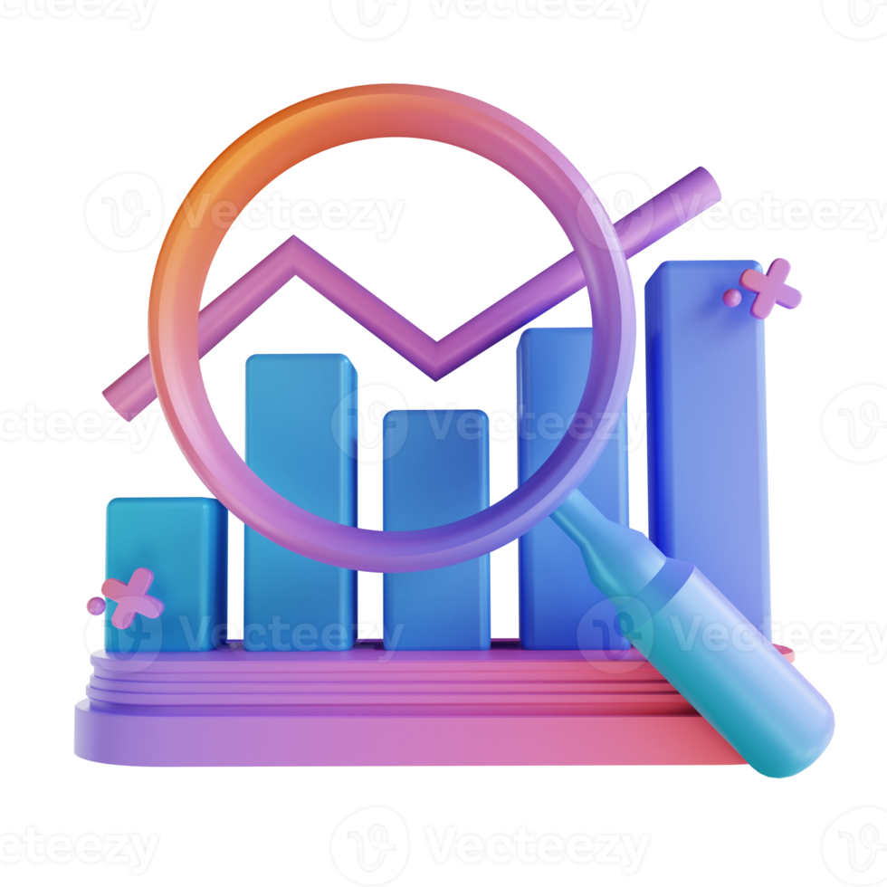 3D illustration colorful data analysis png