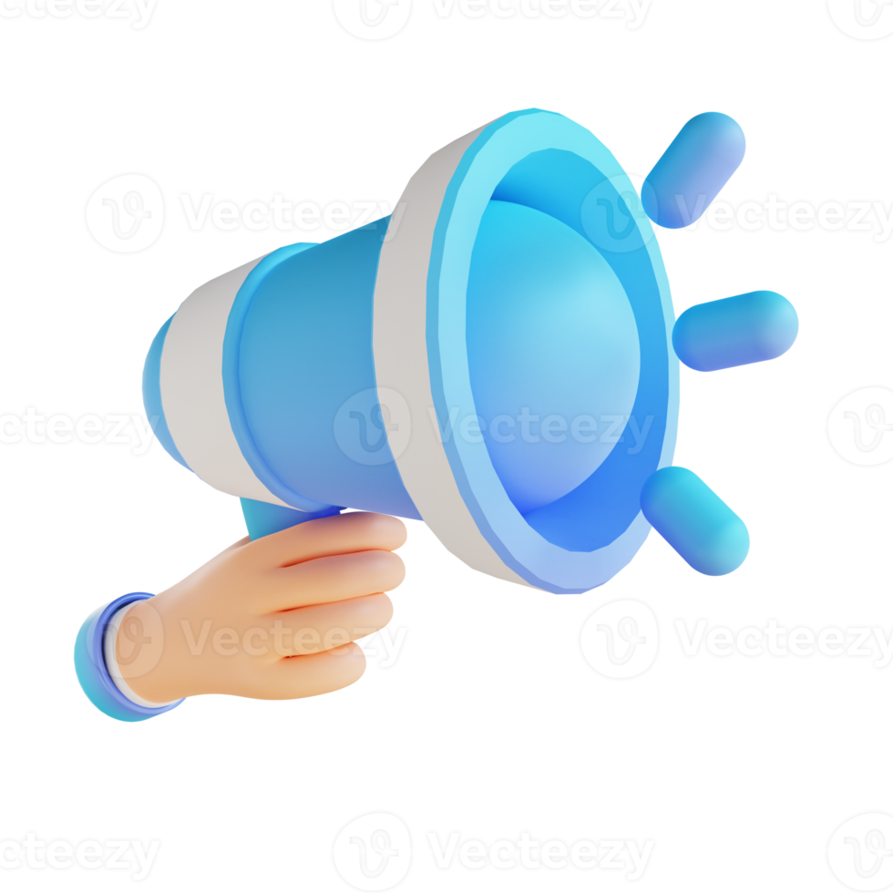 3D illustration promotion hand and megaphone png