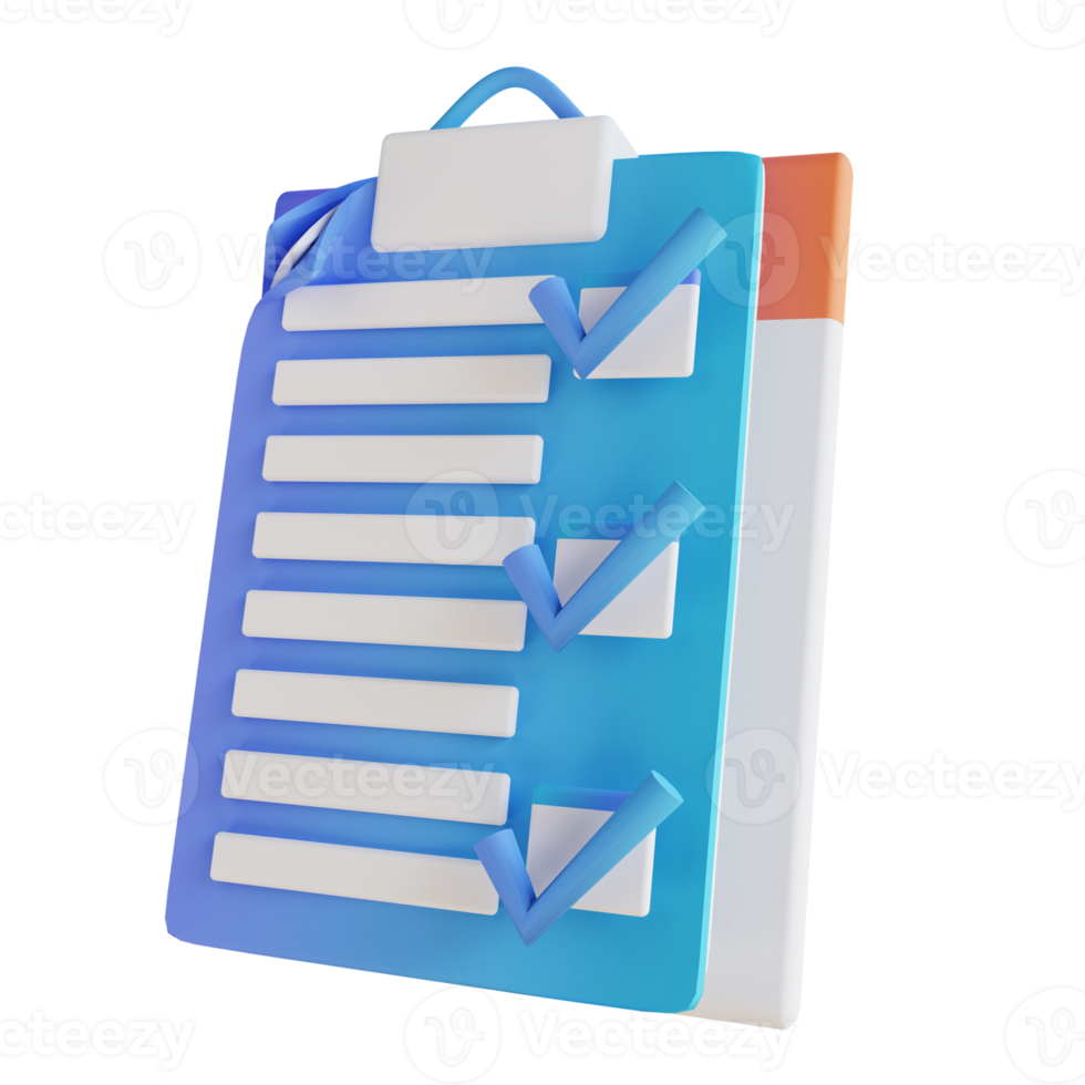 3D illustration approval documents png
