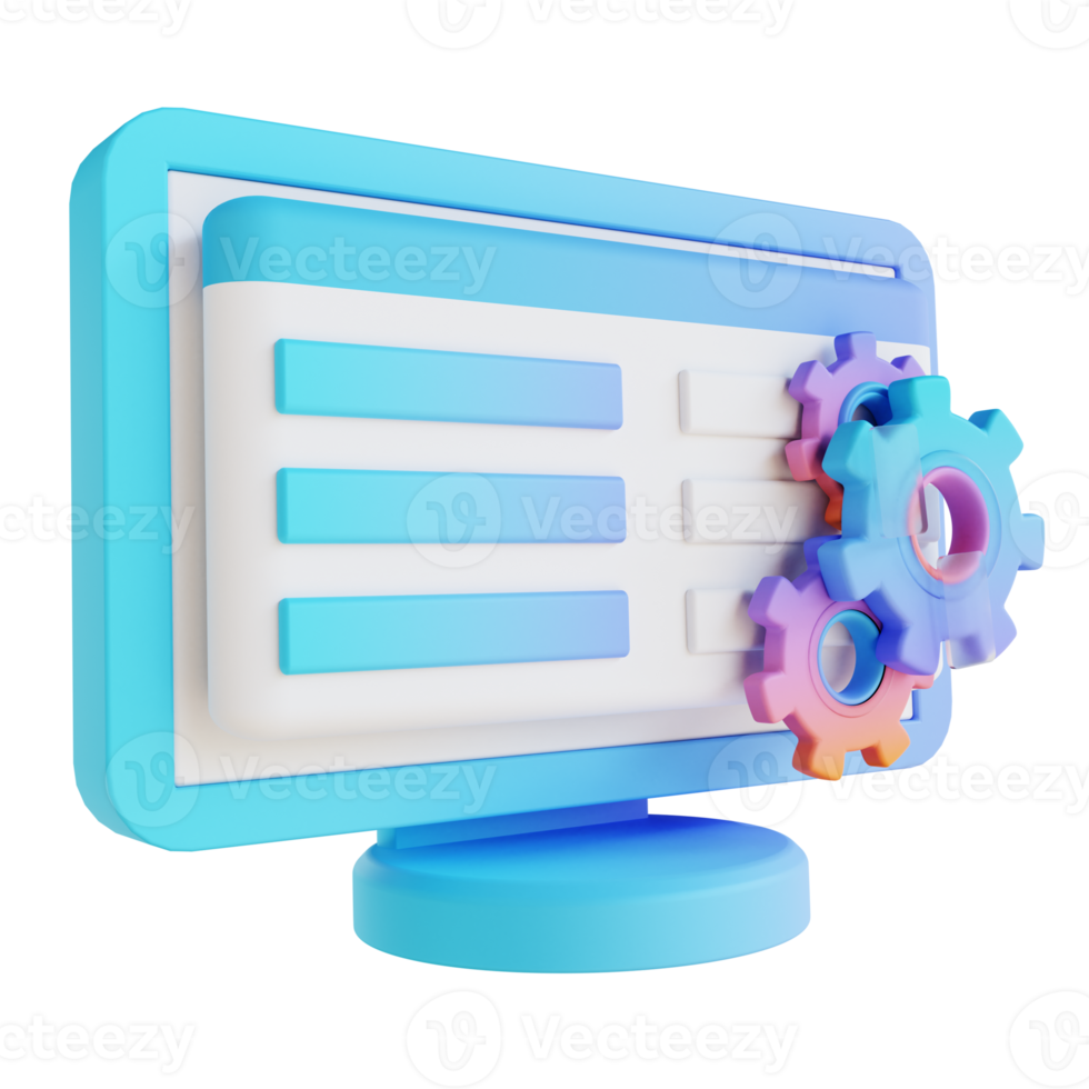 3D illustration gear settings png