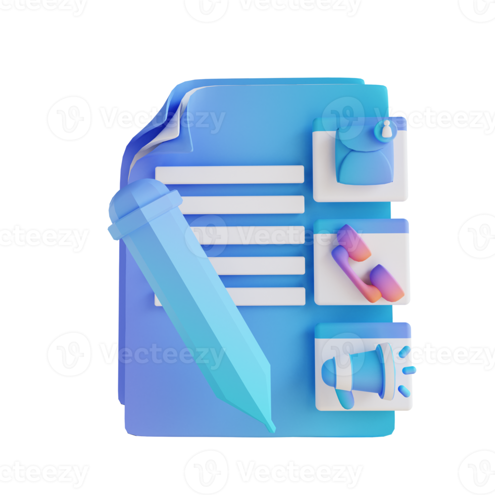 documentos de ilustración 3d, mensajes, llamadas y promociones png