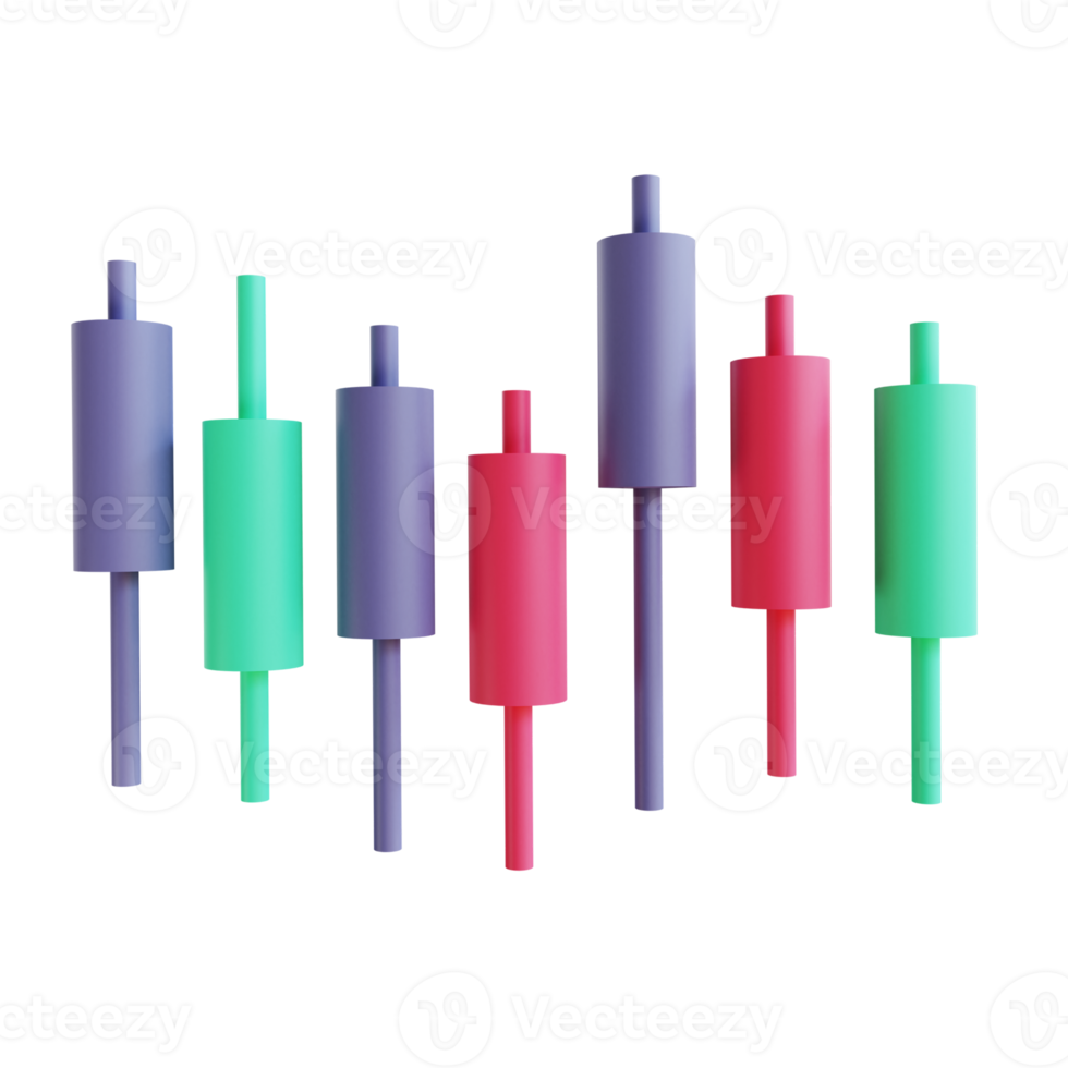 3D illustration Bitcoin Candle stick 5 suitable for cryptocurrency png
