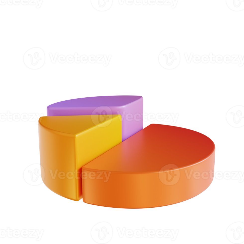 3D-Darstellung buntes Tortendiagramm png