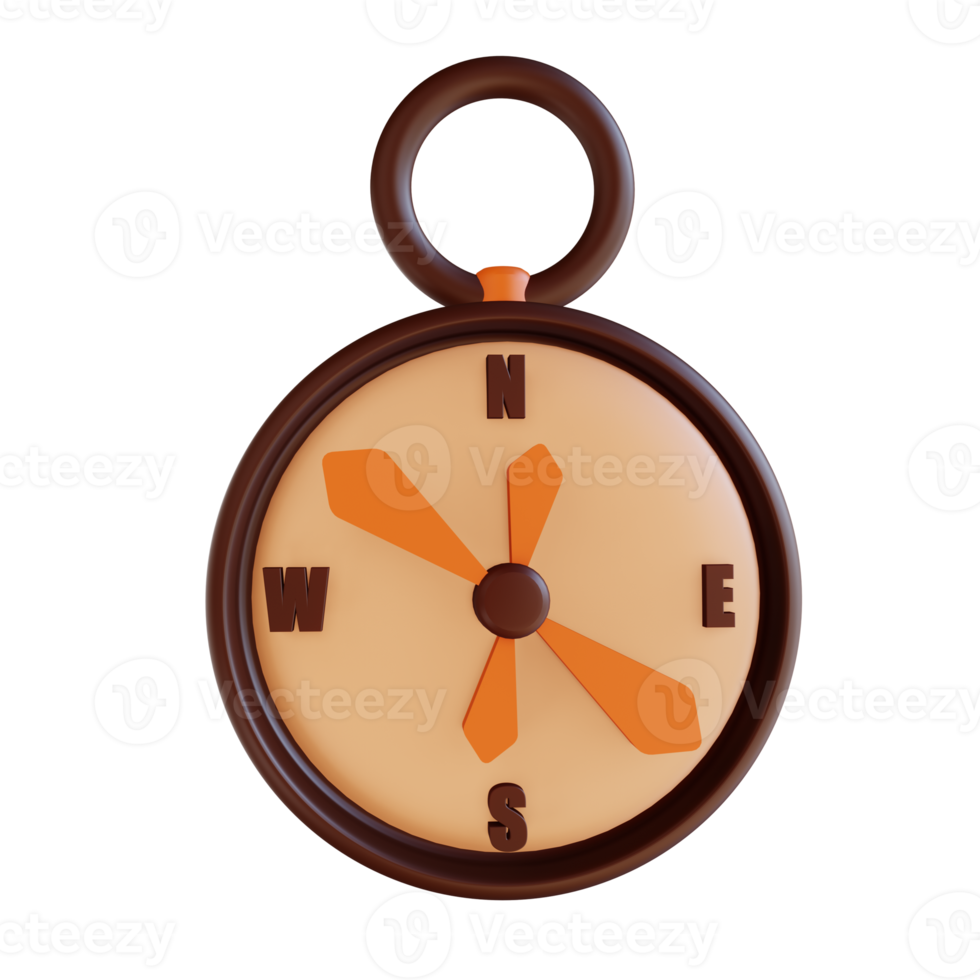 3D illustration compass suitable for camping png