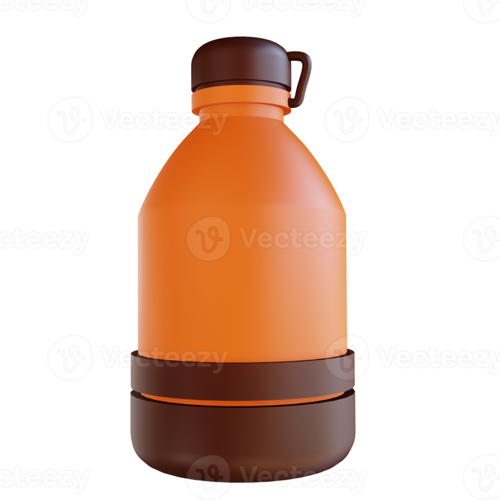 3D illustration Water Bottle suitable for camping png