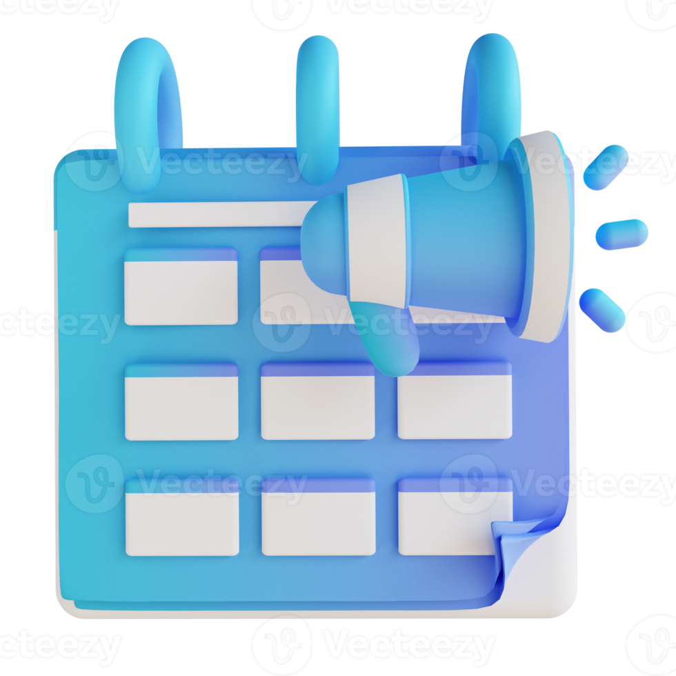 3D illustration promotion calendar png
